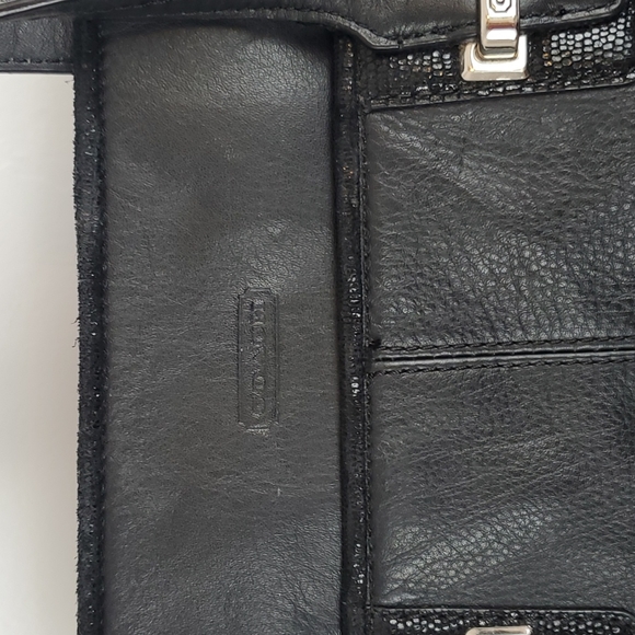 Coach Taylor Leather Tote Black Purse Bag F 25941 zip top - Picture 7 of 13